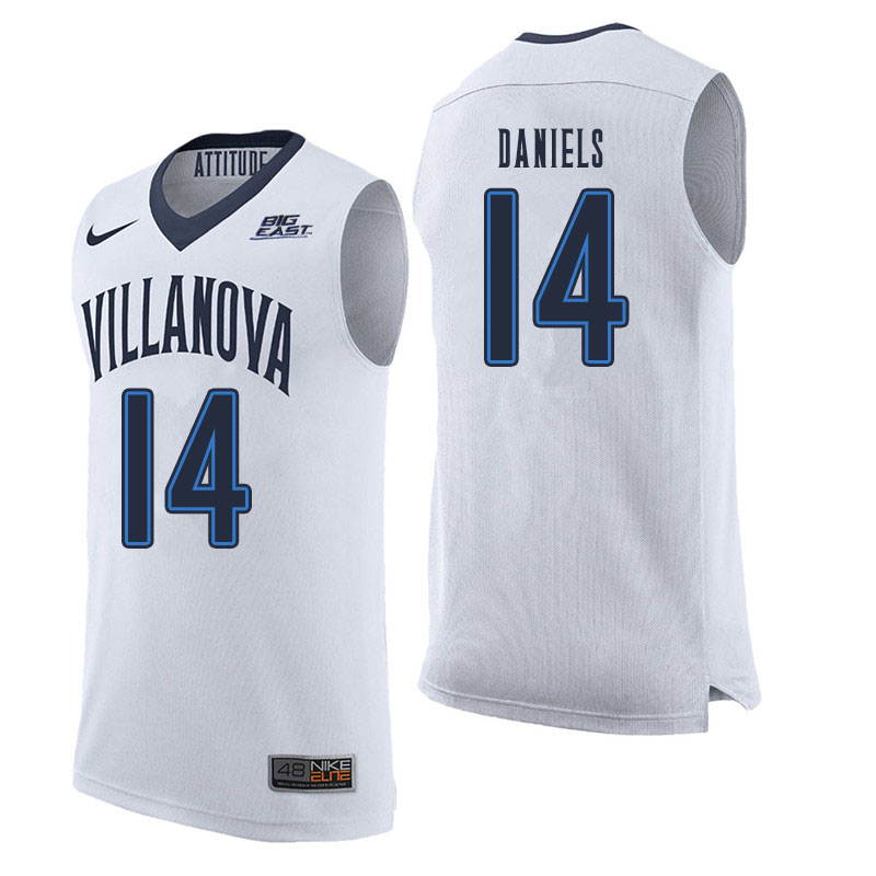 Men #14 Caleb Daniels Villanova Wildcats College Basketball Jerseys Sale-White